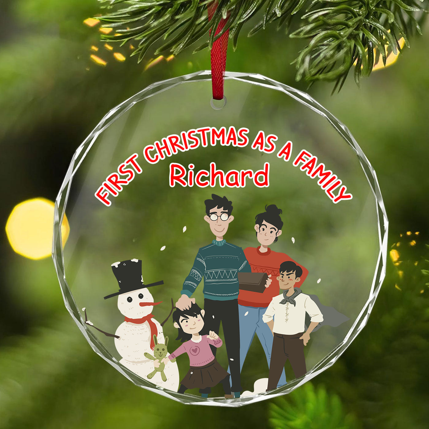 First Christmas as a Family | Celebrate a Special Holiday | Glass Ornament